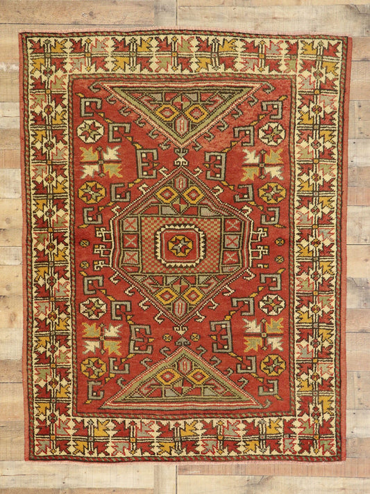 5 x 6 Vintage Turkish Oushak Rug 51080