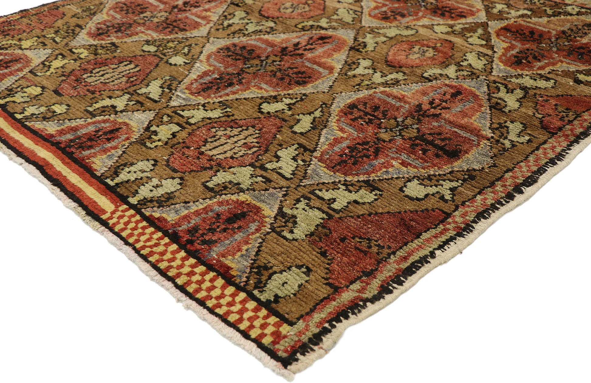 4 x 4 Vintage Turkish Oushak Rug 51081