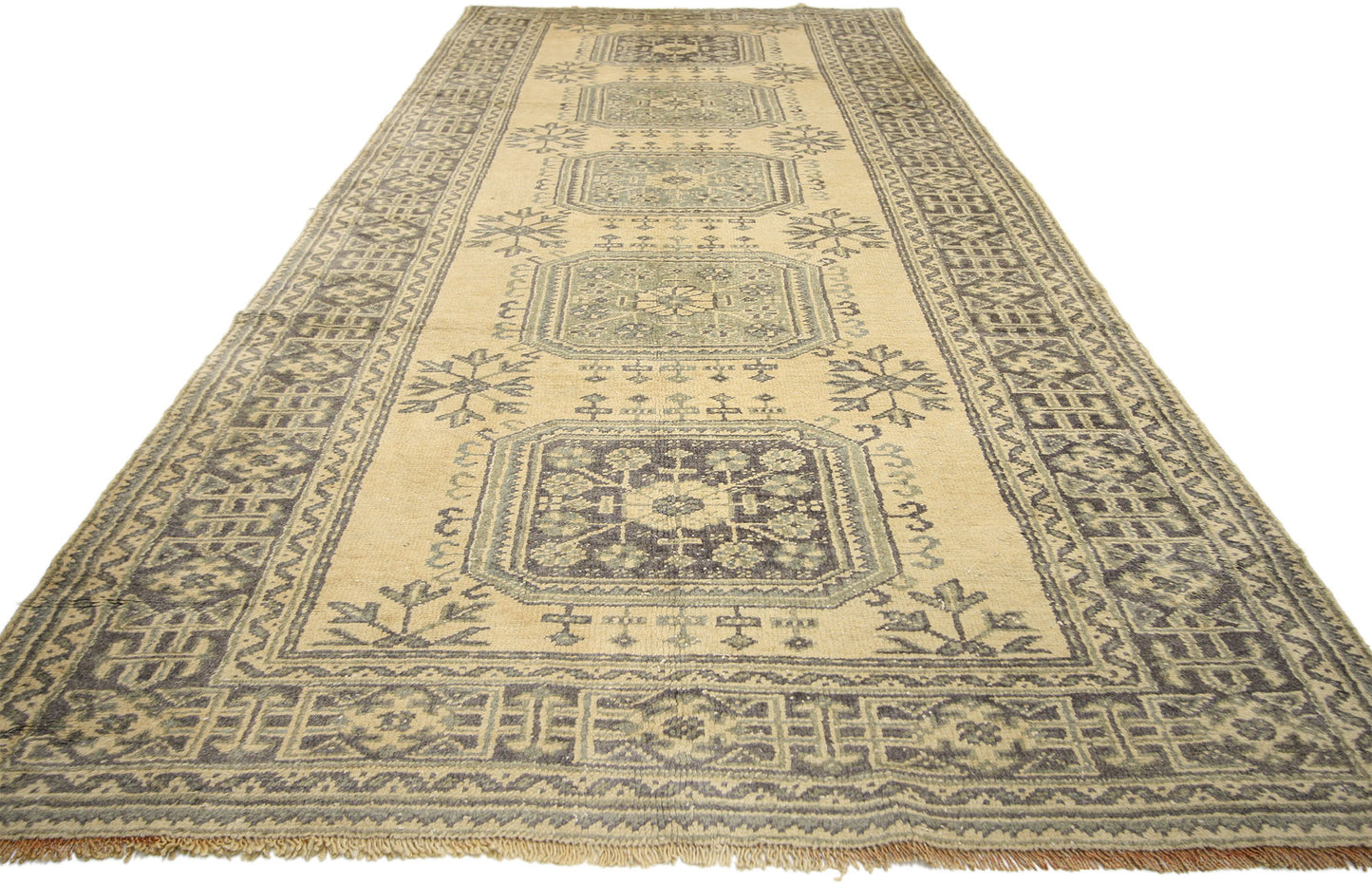 5 x 11 Vintage Turkish Oushak Rug 51117