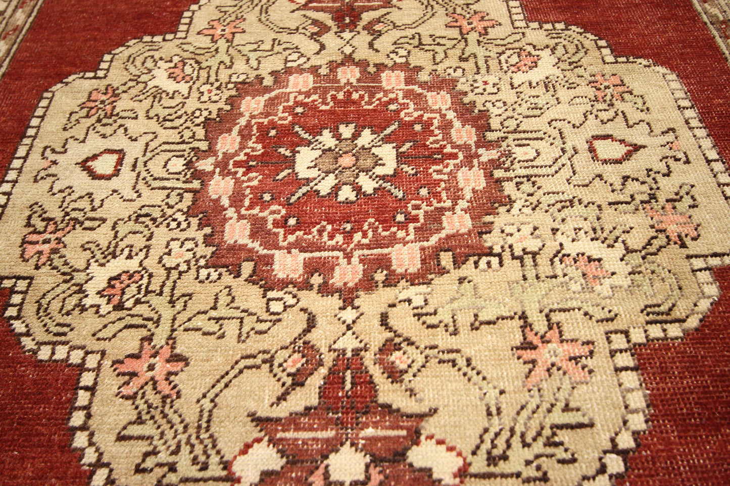 4 x 11 Vintage Red Turkish Oushak Rug 51128