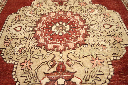 4 x 11 Vintage Red Turkish Oushak Rug 51128
