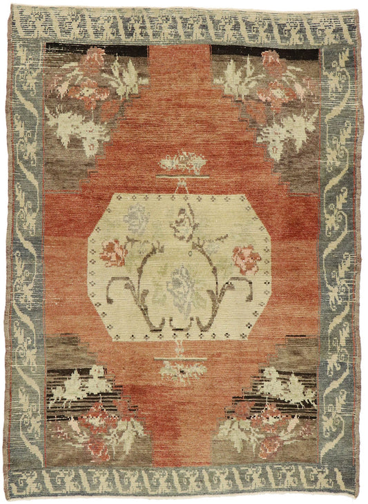 4 x 6 Vintage Turkish Oushak Rug 51132