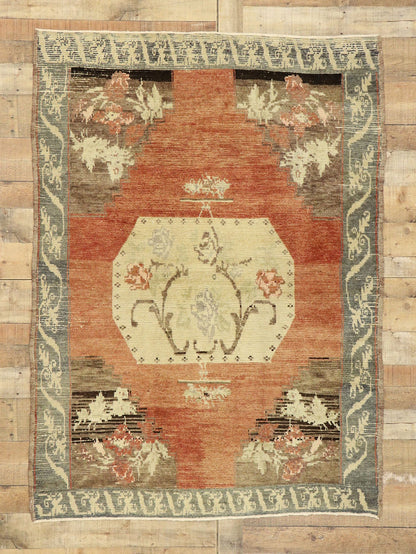 4 x 6 Vintage Turkish Oushak Rug 51132