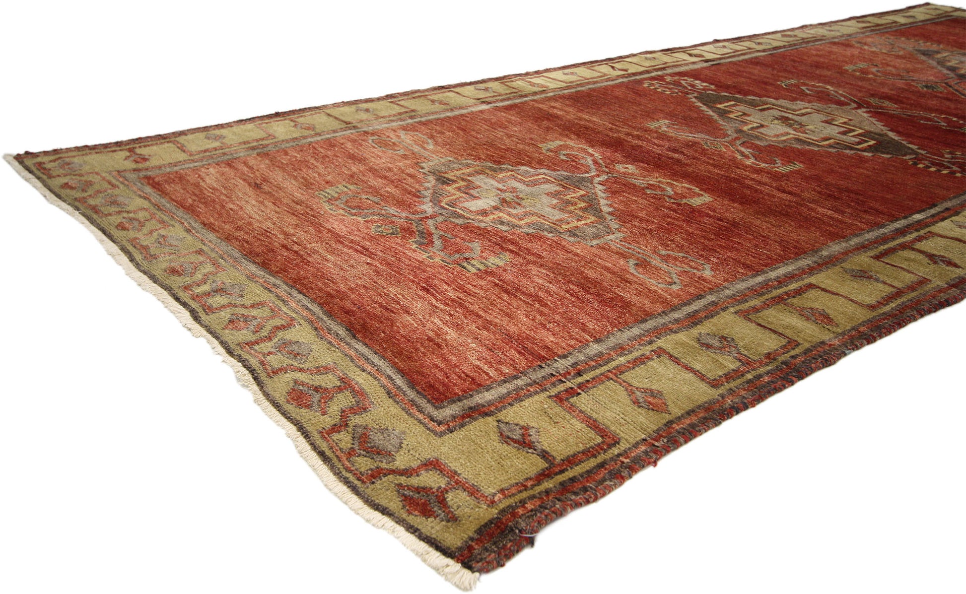 5 x 12 Vintage Red Turkish Oushak Rug 51134