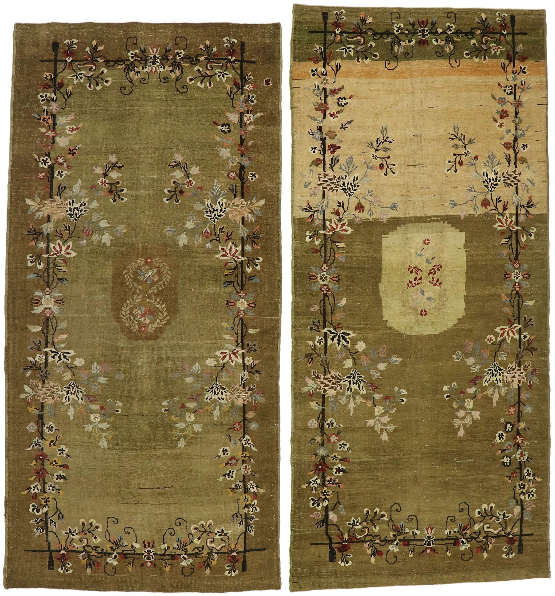 5 x 11 Vintage Turkish Oushak Rug 51138