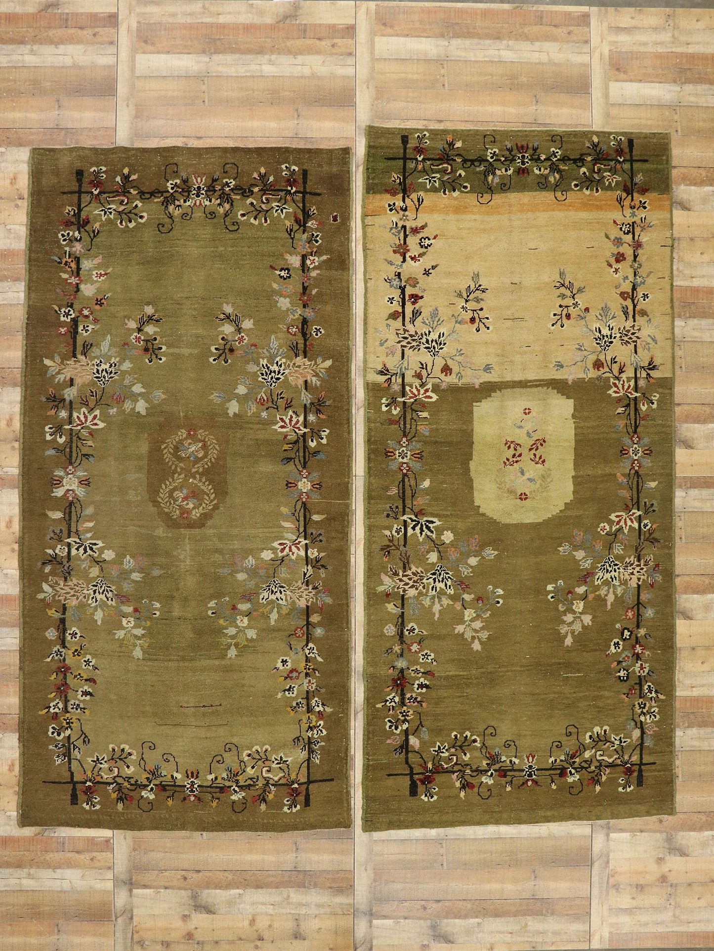 5 x 11 Vintage Turkish Oushak Rug 51138