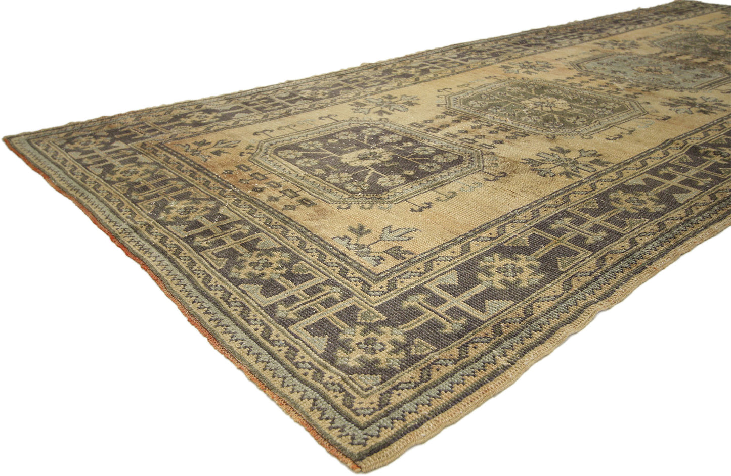 5 x 11 Vintage Turkish Oushak Rug 51143