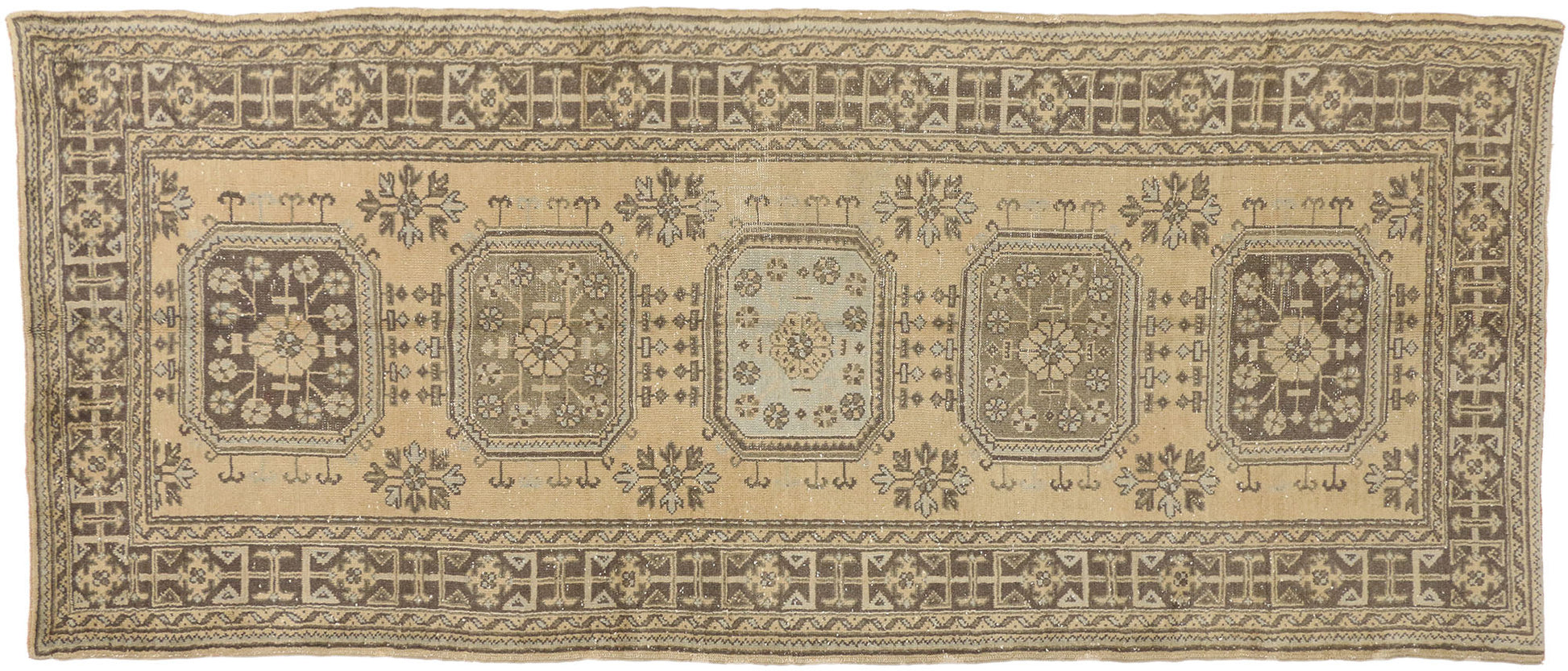 5 x 12 Vintage Turkish Oushak Rug 51144
