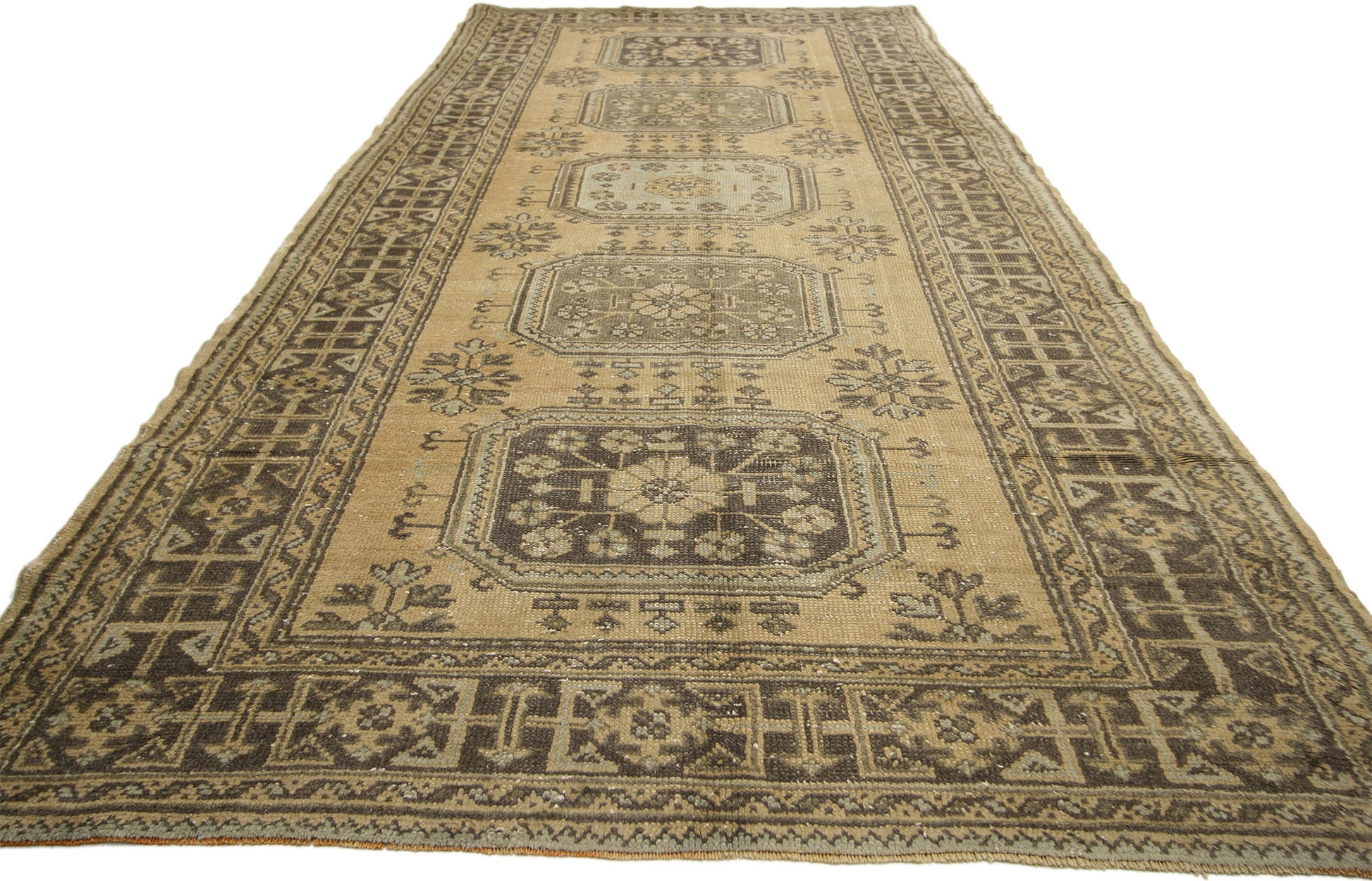 5 x 12 Vintage Turkish Oushak Rug 51144