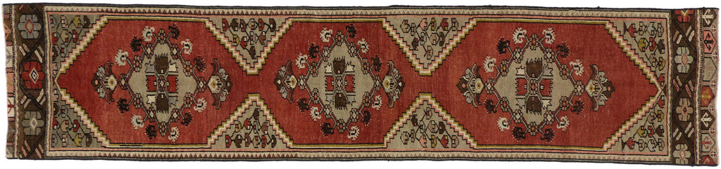 2 x 9 Vintage Red Turkish Oushak Rug 51147