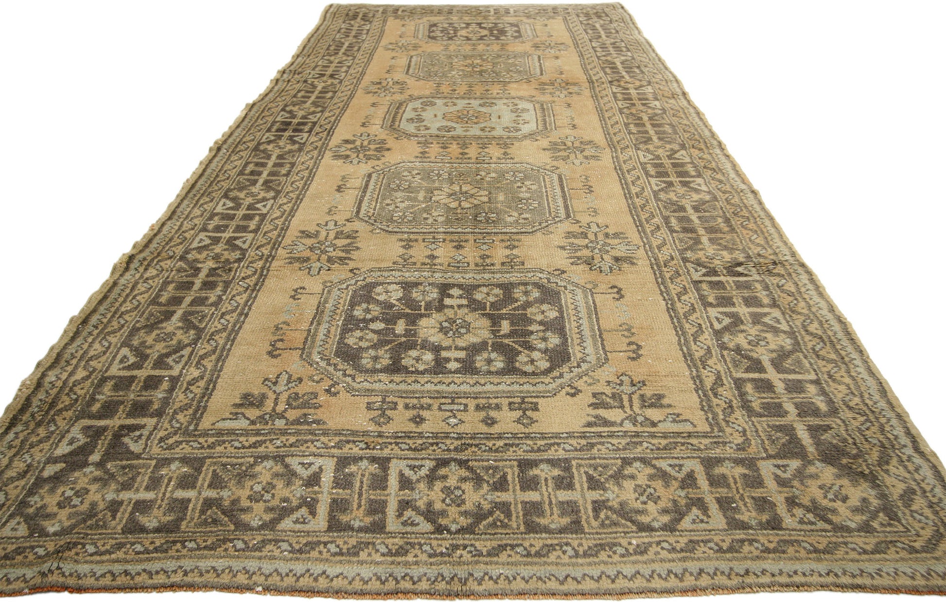 5 x 12 Vintage Turkish Oushak Rug 51148