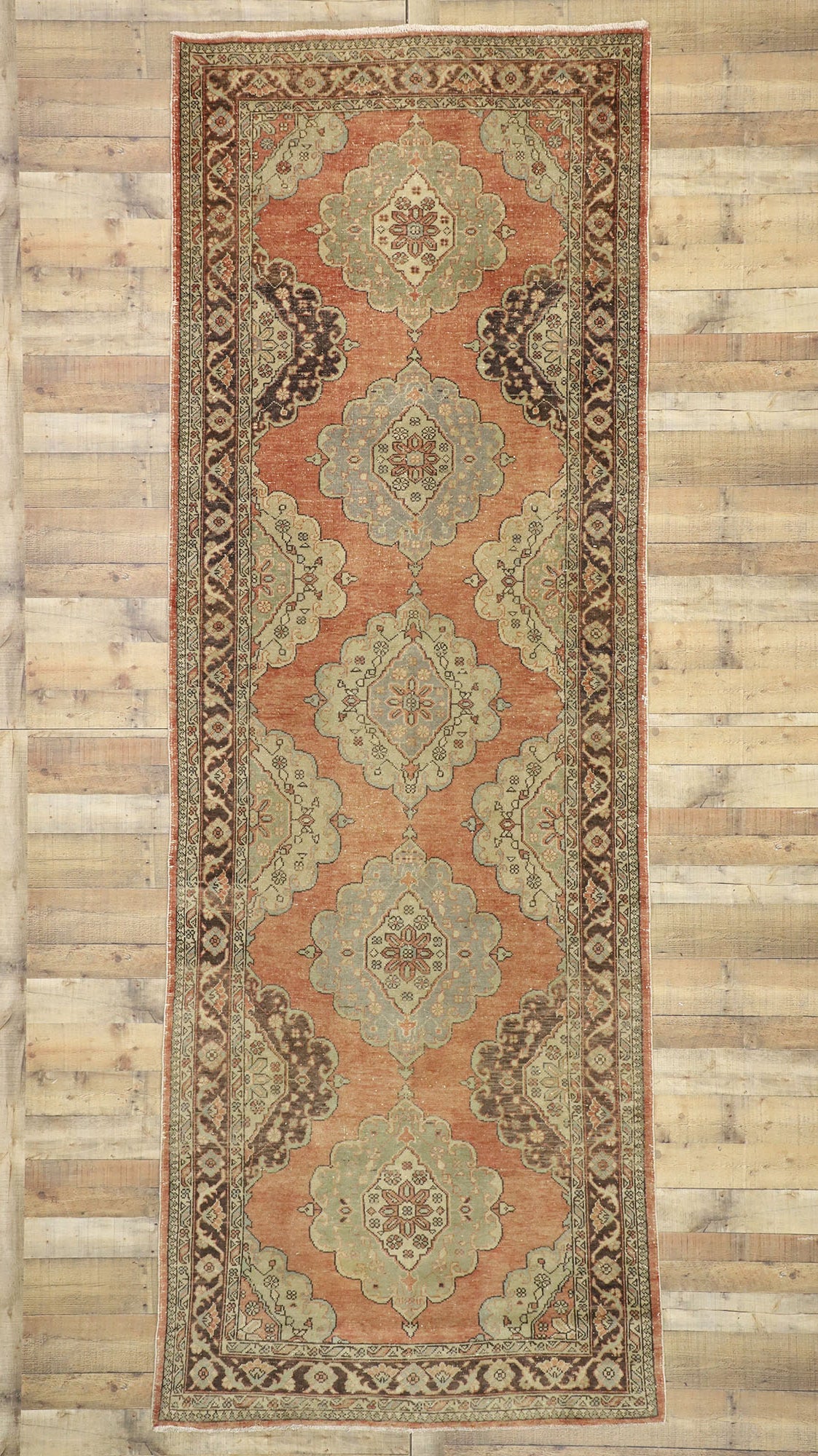 5 x 13 Vintage Turkish Oushak Rug 51149