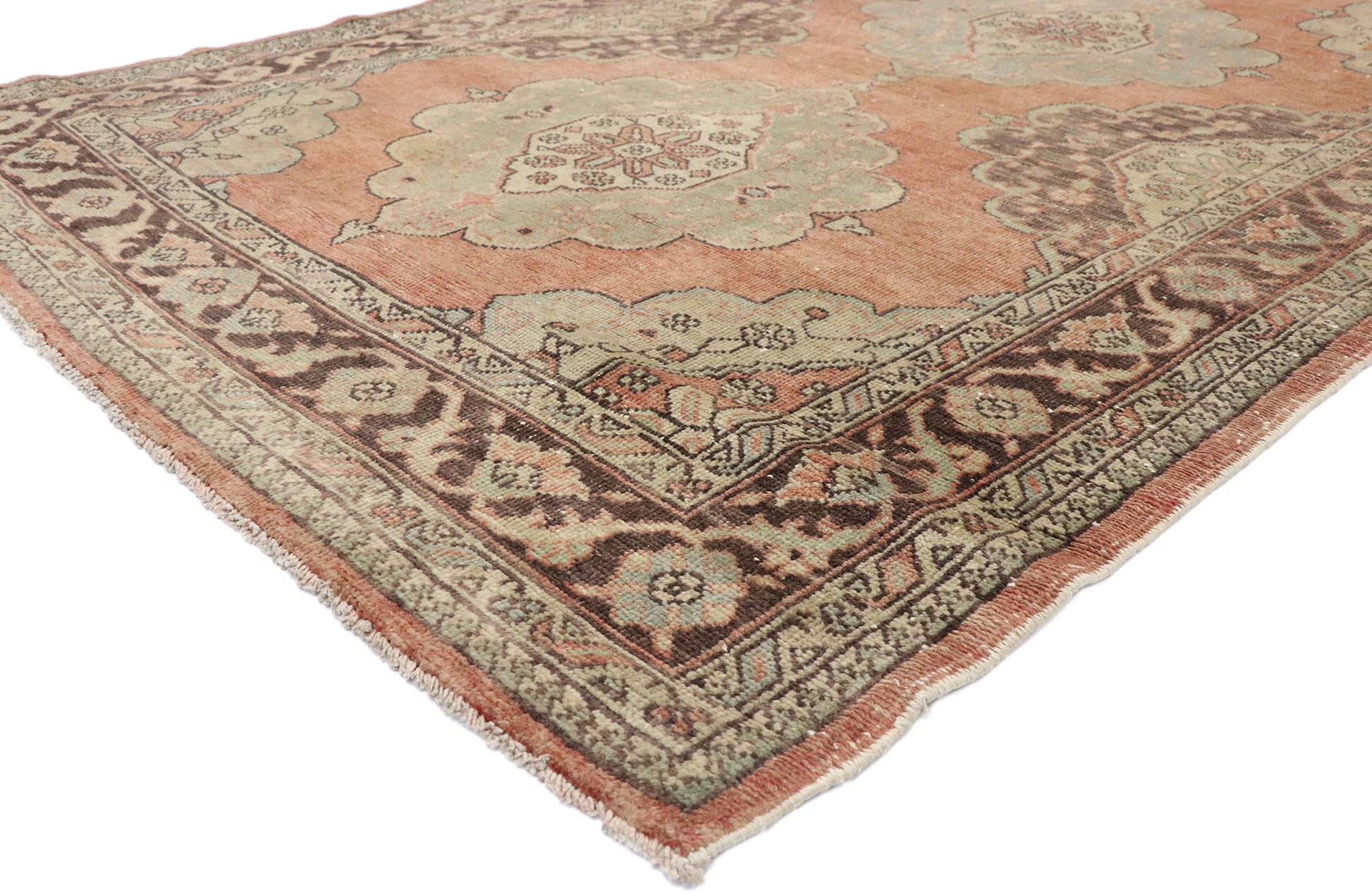 5 x 13 Vintage Turkish Oushak Rug 51149