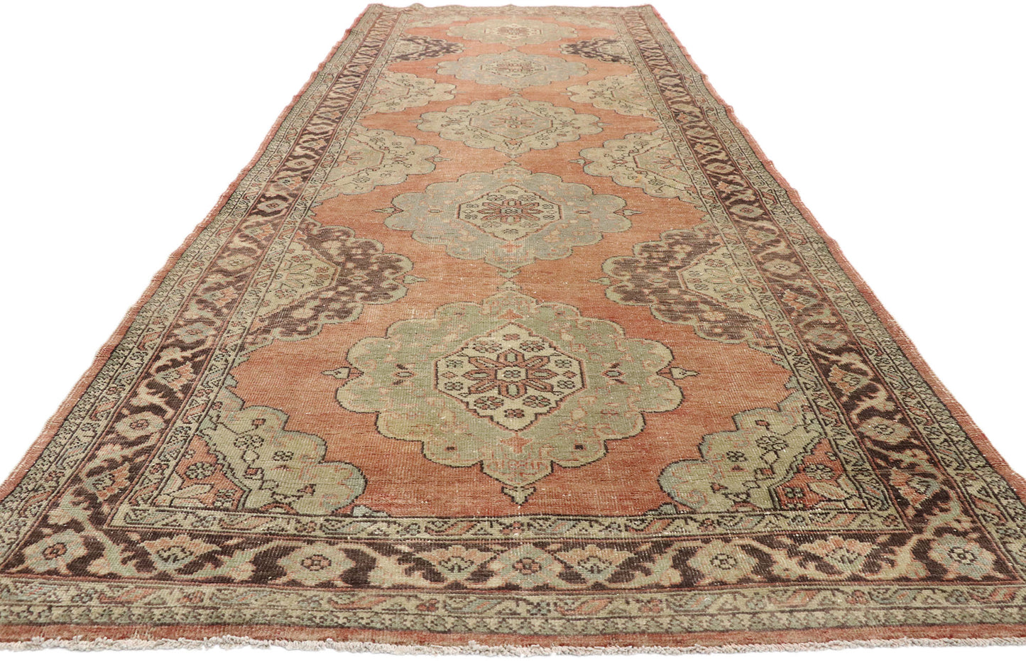 5 x 13 Vintage Turkish Oushak Rug 51149