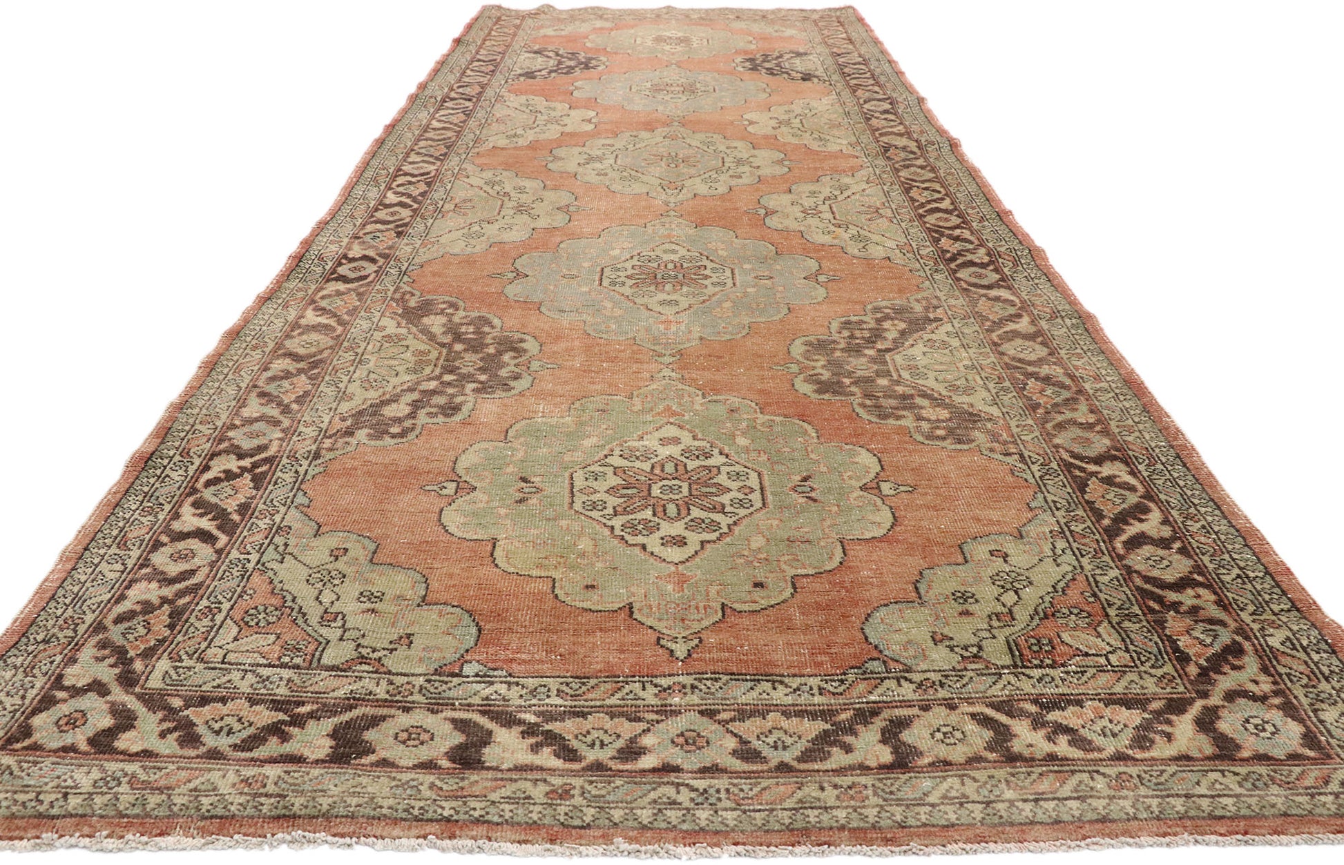 5 x 13 Vintage Turkish Oushak Rug 51149