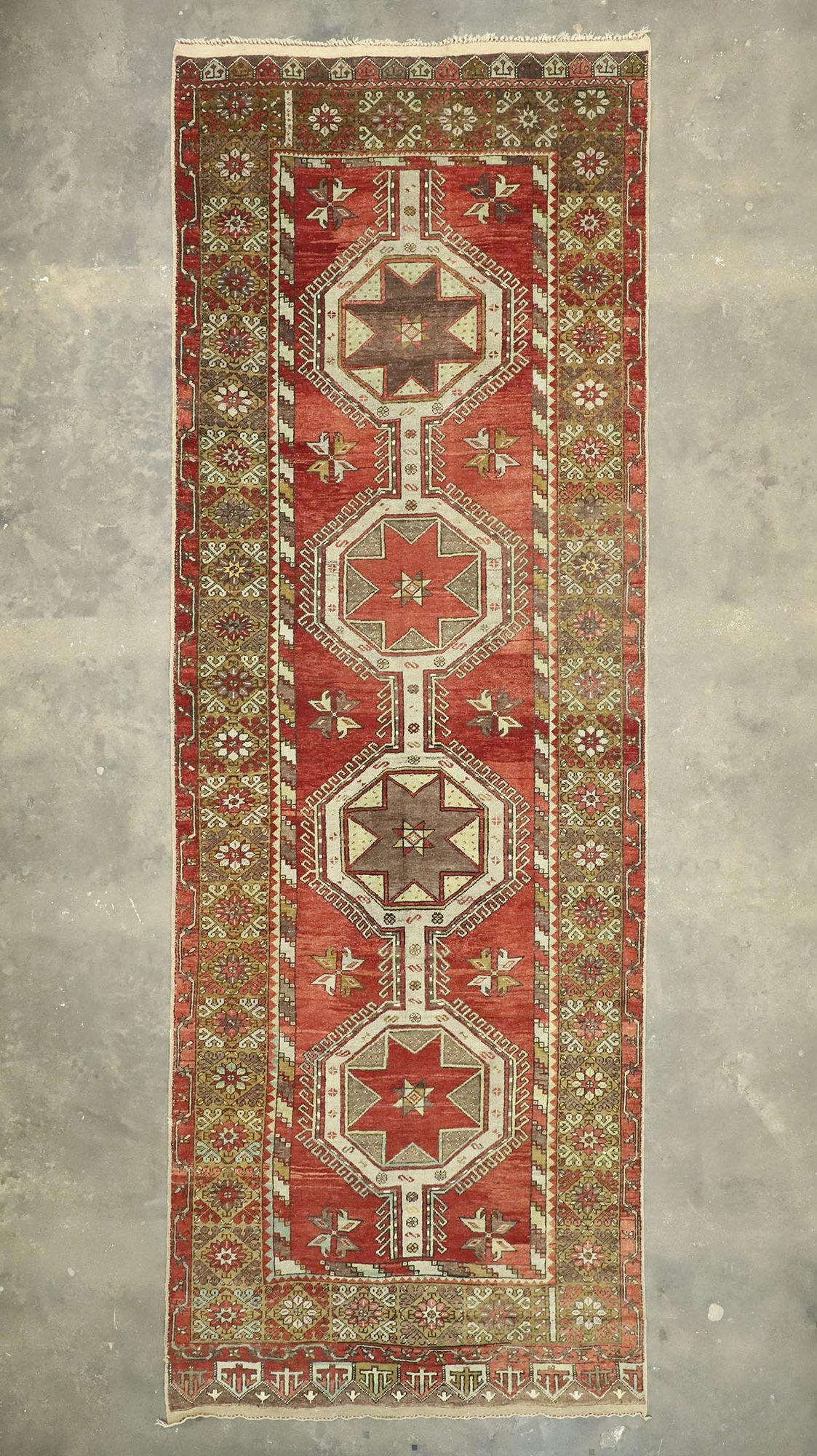 5 x 15 Vintage Turkish Oushak Rug 51151