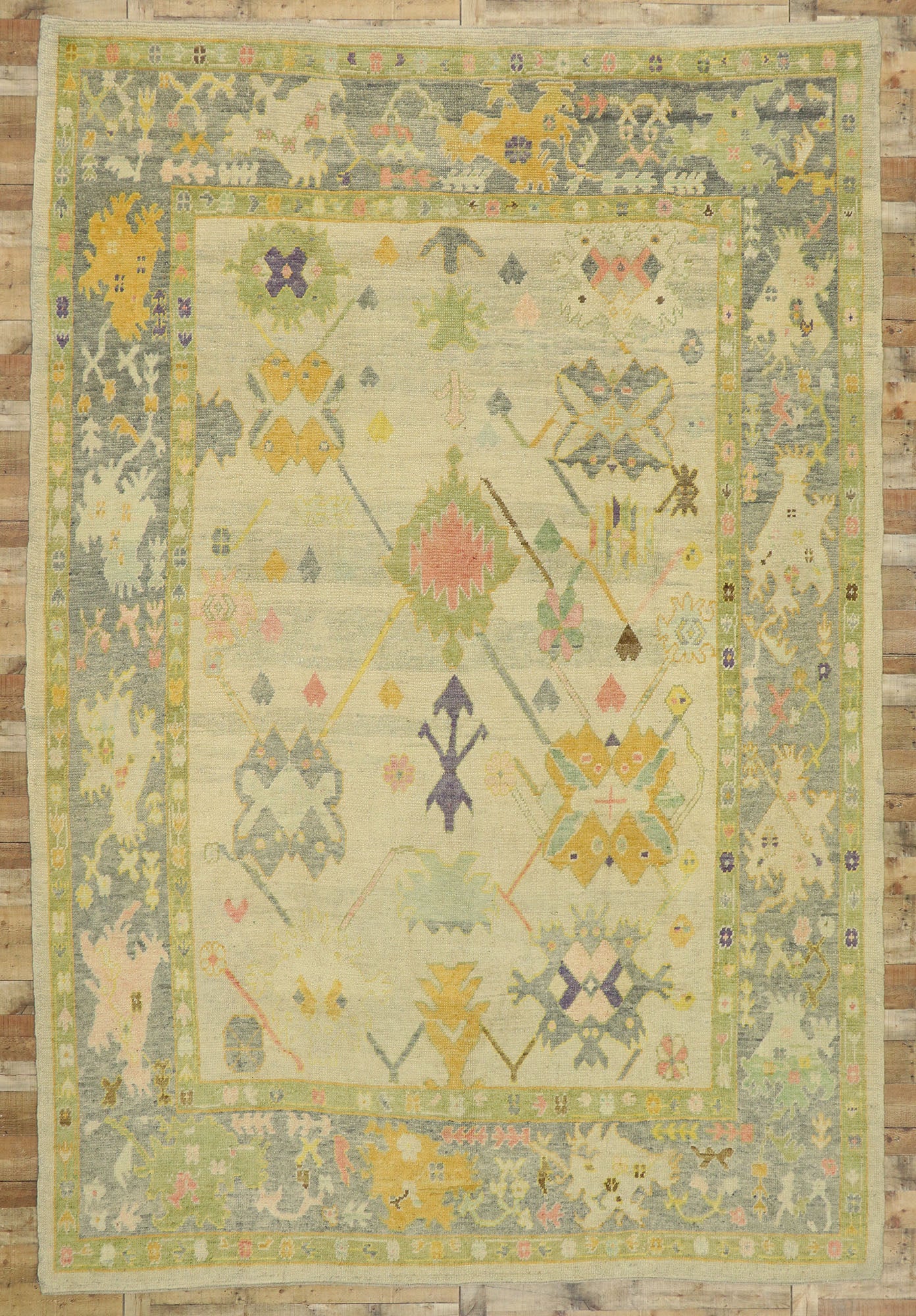 10 x 15 New Contemporary Turkish Oushak Rug 52152