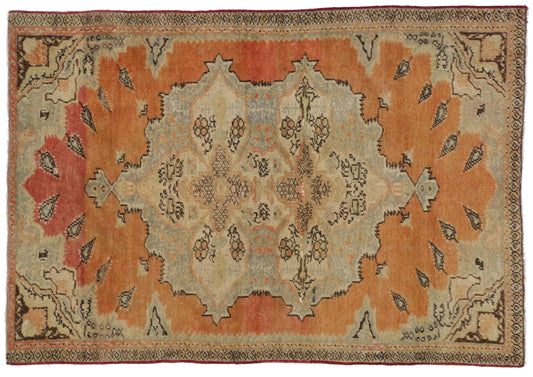 4 x 5 Vintage Oushak Rug 51169