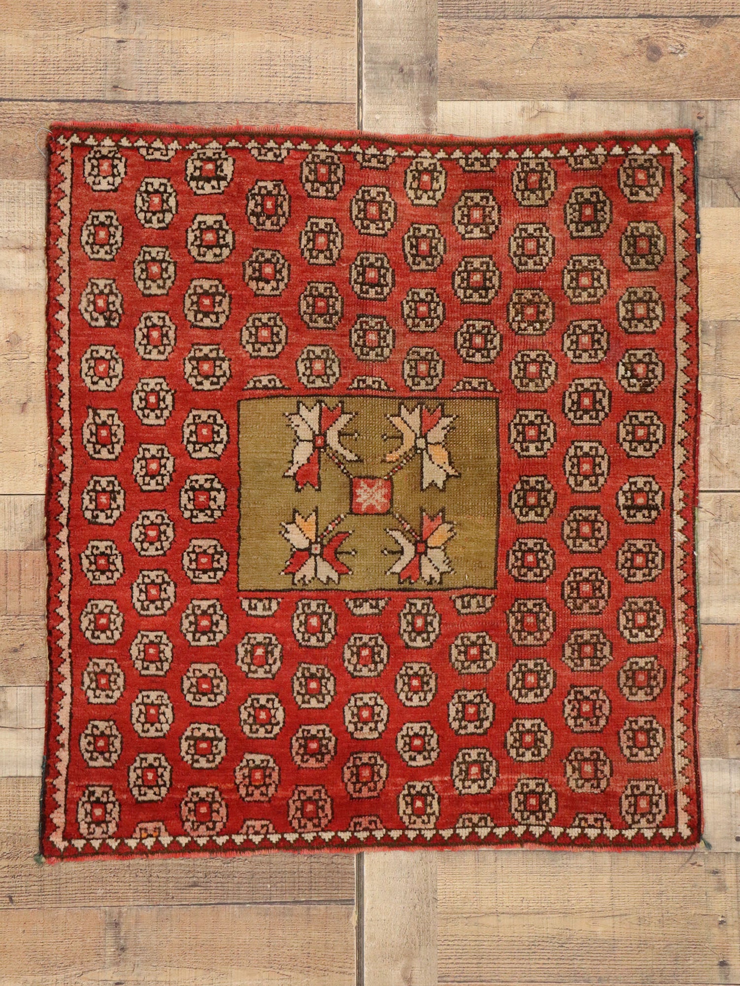 3 x 3 Antique Caucasian Karabagh Rug 51170