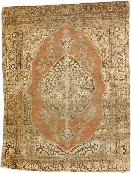4 x 5 Antique Persian Tabriz Rug 51171