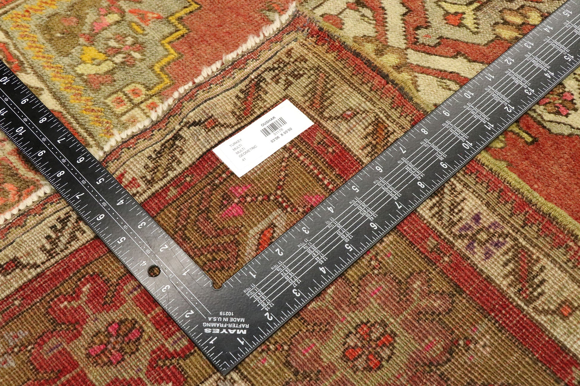 4 x 5 Vintage Turkish Oushak Rug 51178