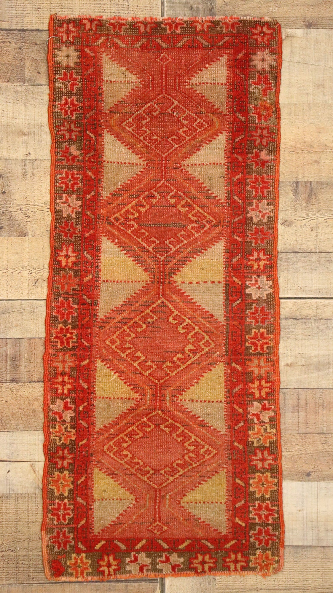 1 x 3 Vintage Turkish Yastik Rug 51179