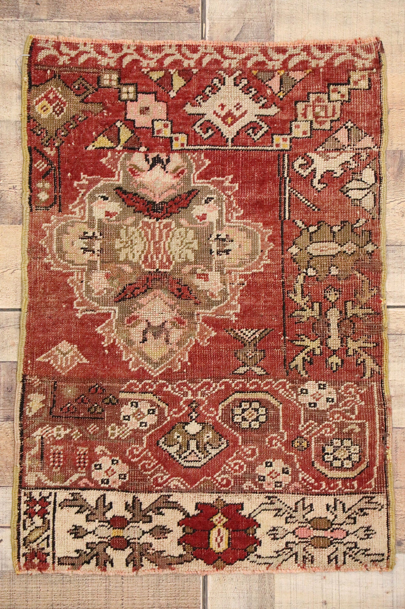 2 x 2 Vintage Turkish Yastik Rug 51192