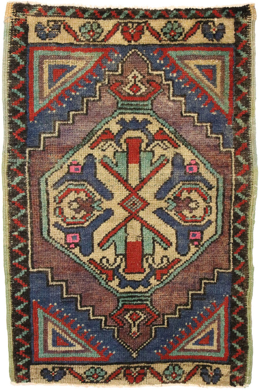 2 x 3 Vintage Turkish Yastik Rug 51196