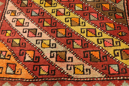 2 x 3 Vintage Turkish Yastik Rug 51198
