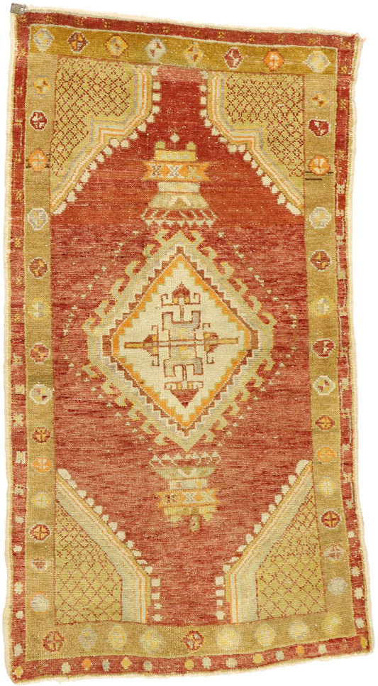 3 x 4 Vintage Turkish Oushak Rug 51209