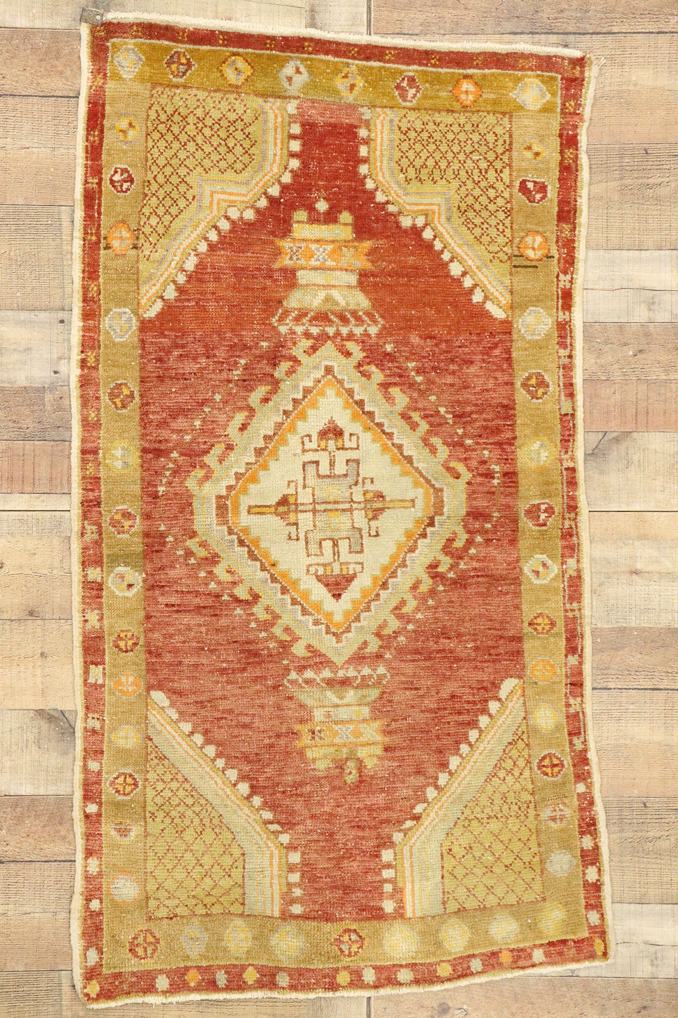 3 x 4 Vintage Turkish Oushak Rug 51209