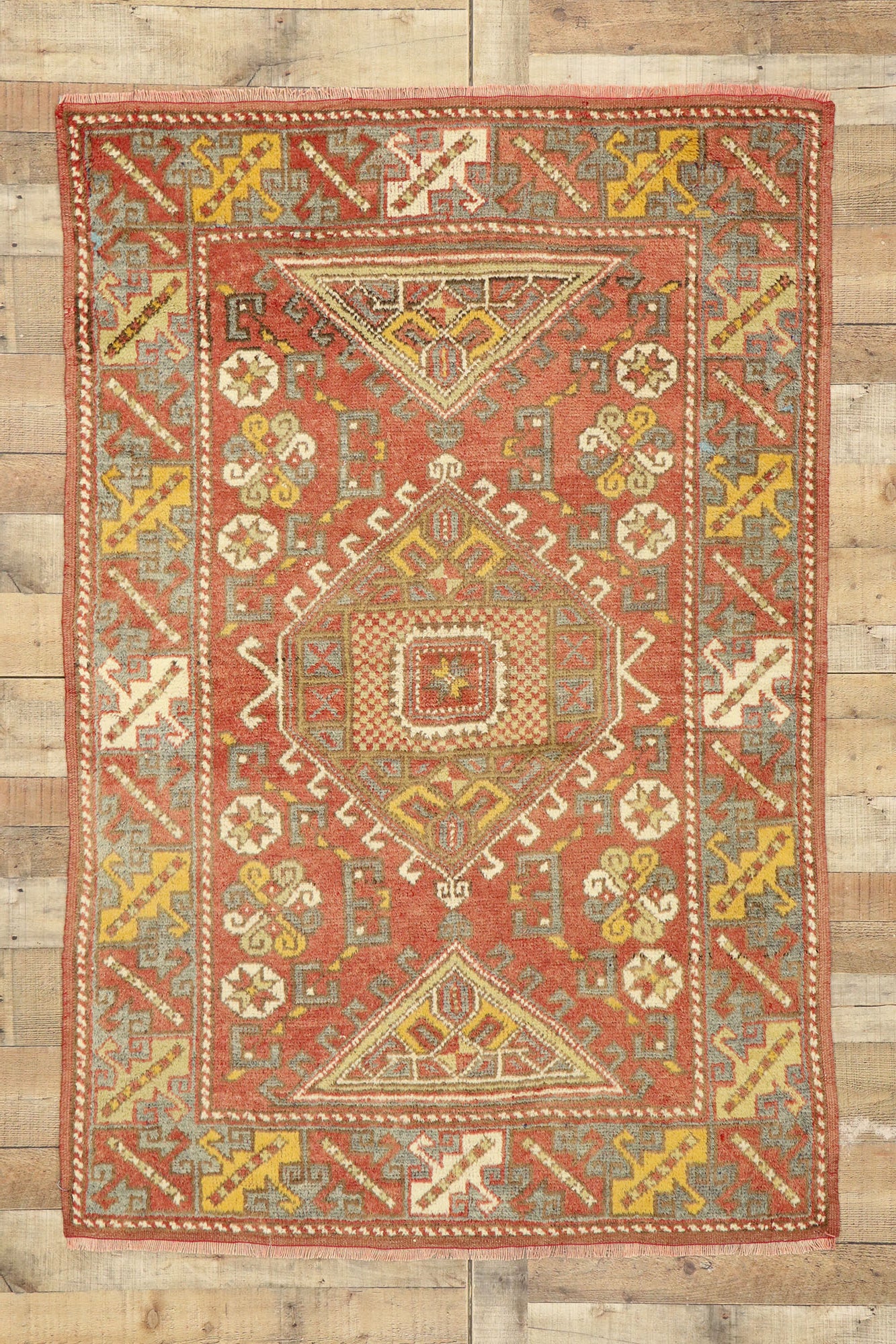 4 x 6 Vintage Turkish Oushak Rug 51213
