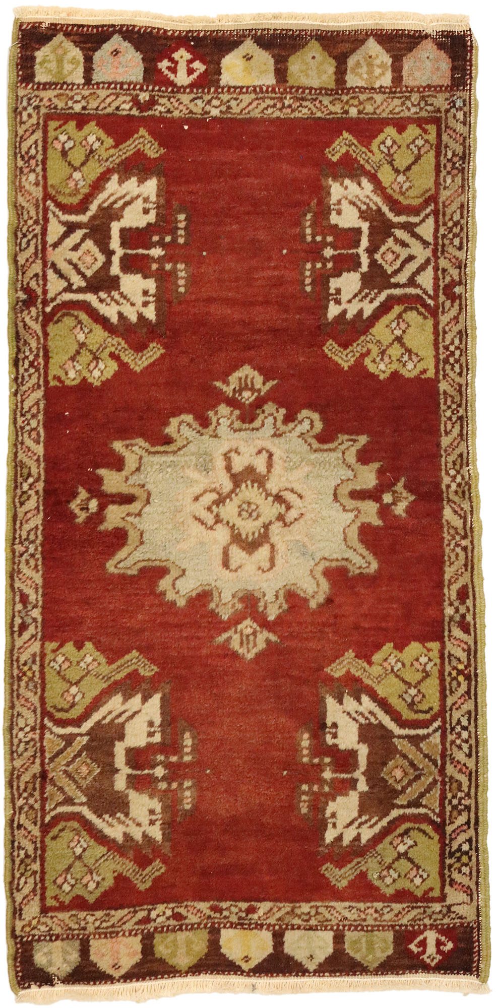 2 x 4 Vintage Turkish Yastik Rug 51217