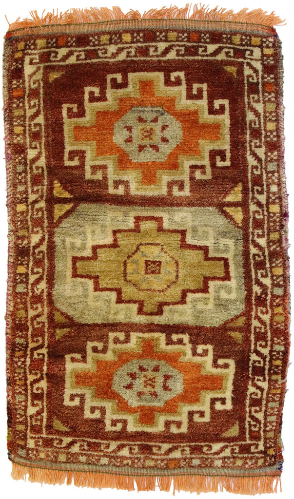 1 x 2 Vintage Turkish Yastik Rug 51220