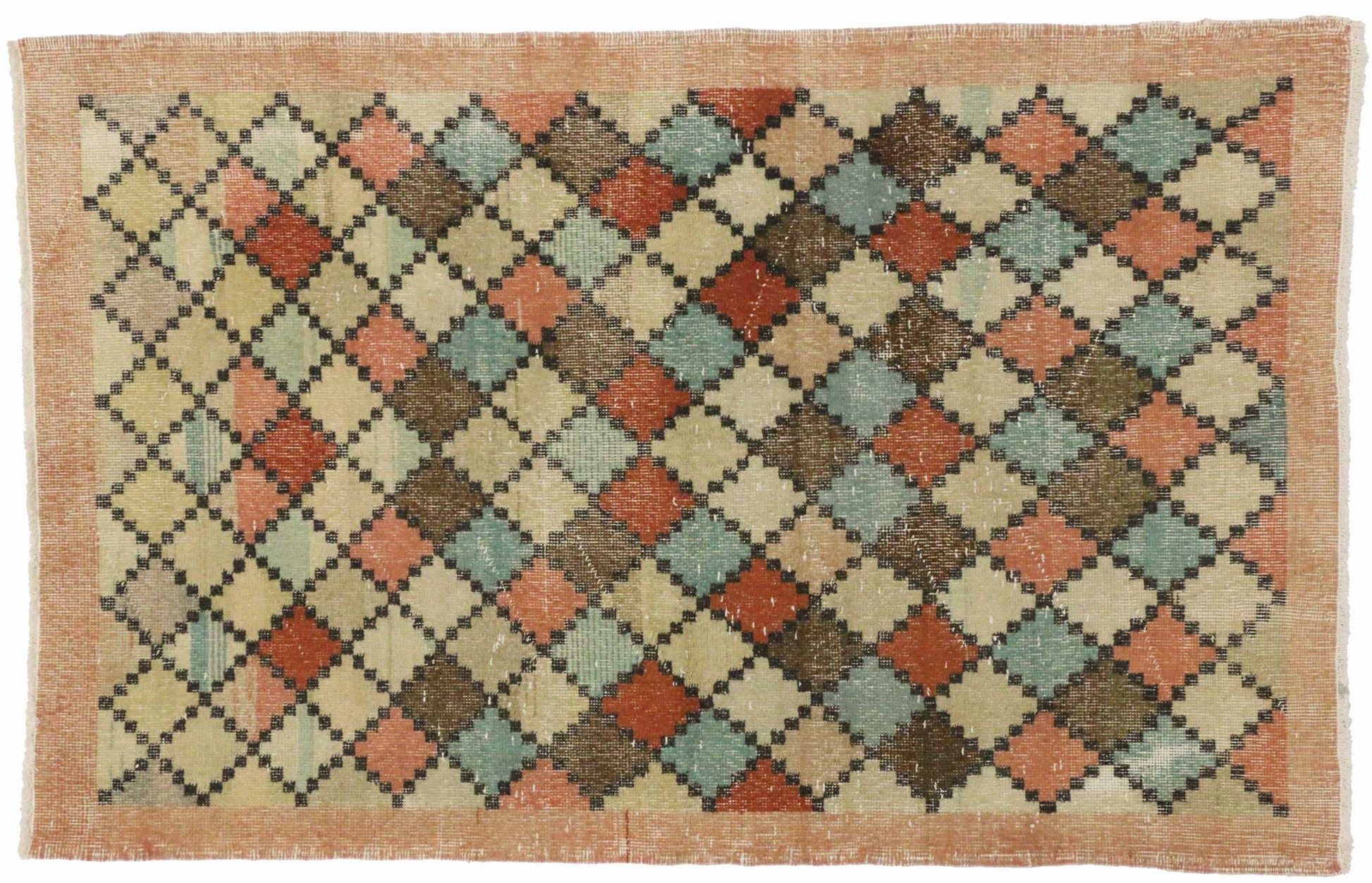 4 x 7 Vintage Turkish Sivas Rug 51227
