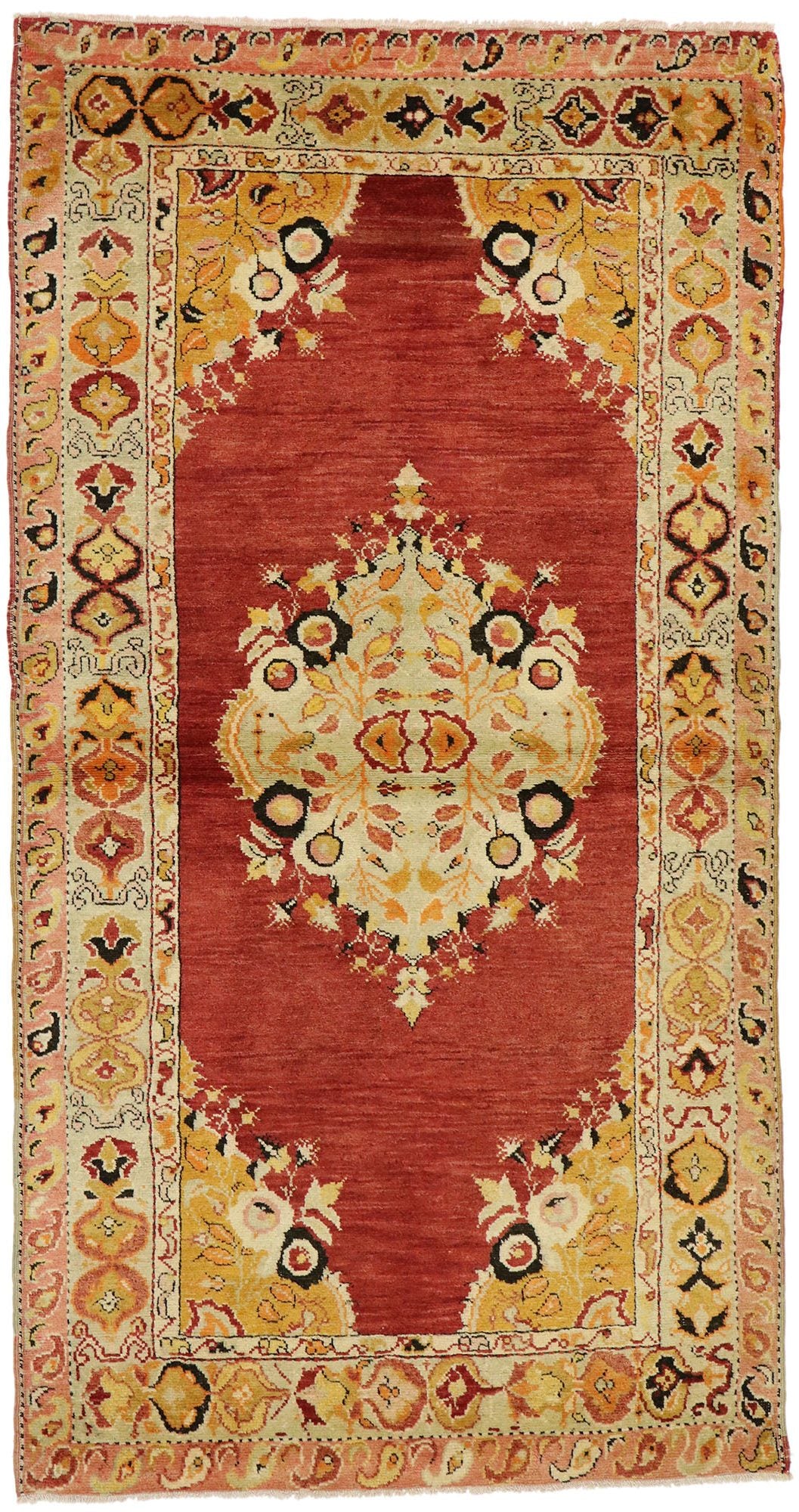 3 x 6 Vintage Red Turkish Oushak Rug 51267