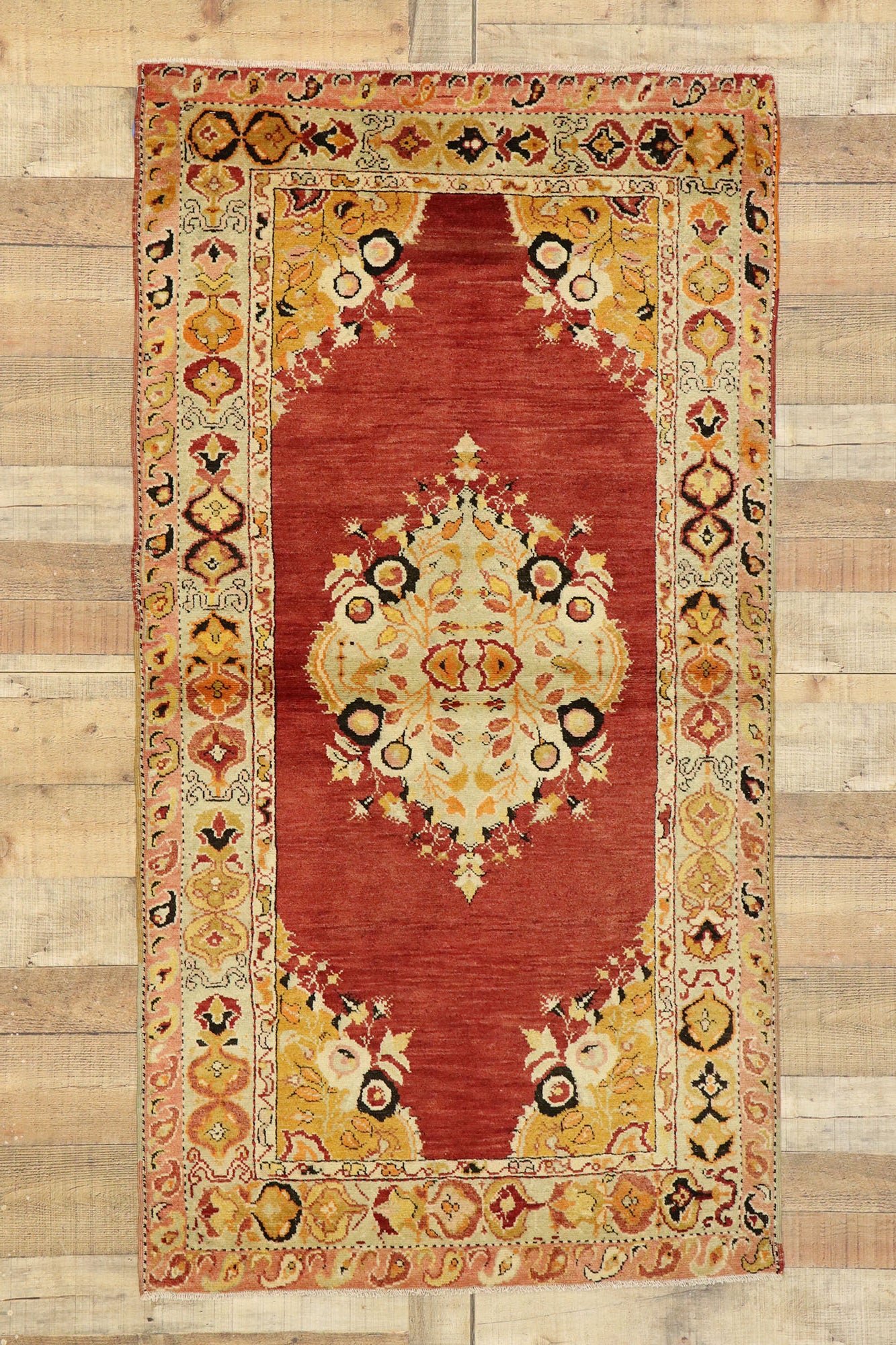 3 x 6 Vintage Red Turkish Oushak Rug 51267