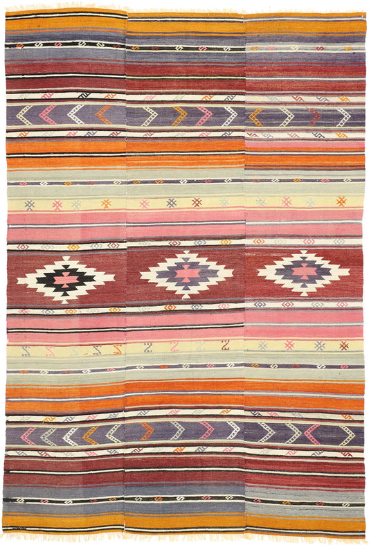 6 x 9 Vintage Turkish Kilim Rug 51274