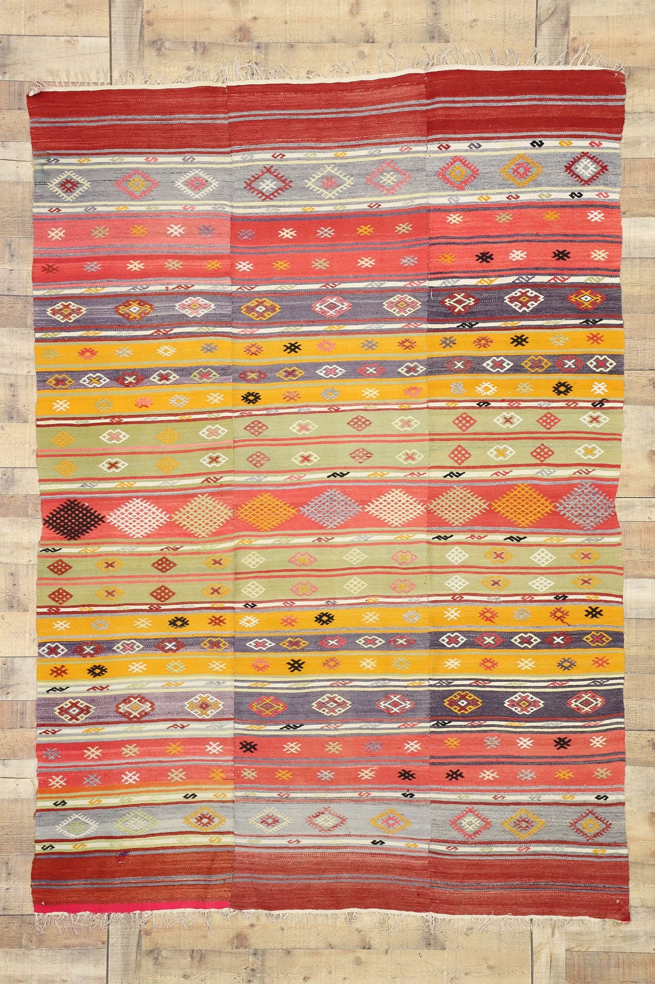 6 x 8 Vintage Turkish Kilim Rug 51275