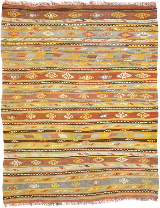 5 x 7 Vintage Turkish Kilim Rug 51282