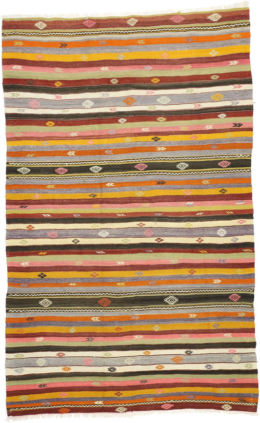 5 x 9 Vintage Turkish Kilim Rug 51283