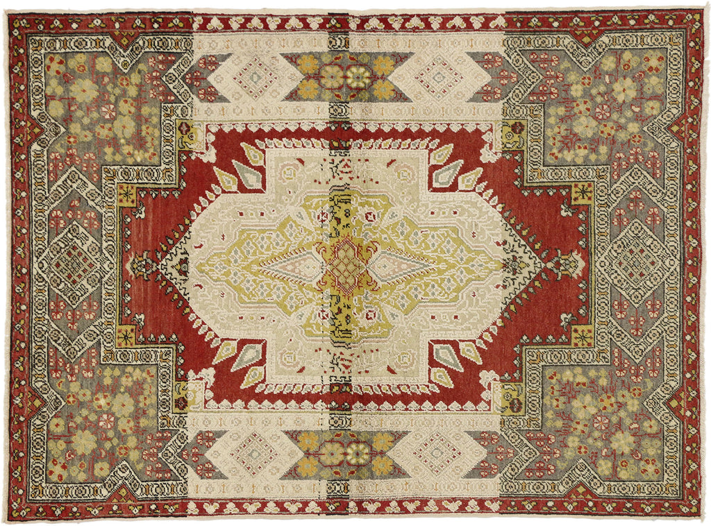 4 x 6 Vintage Turkish Oushak Rug 51293
