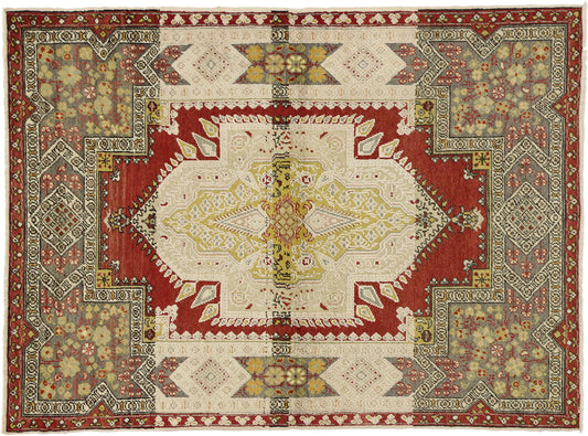 4 x 6 Vintage Turkish Oushak Rug 51293