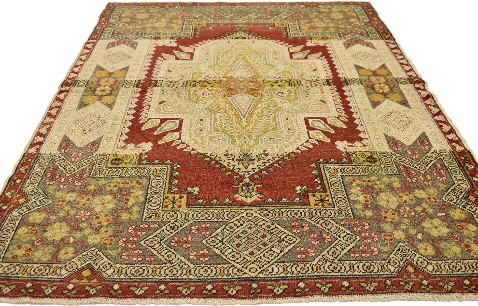 4 x 6 Vintage Turkish Oushak Rug 51293