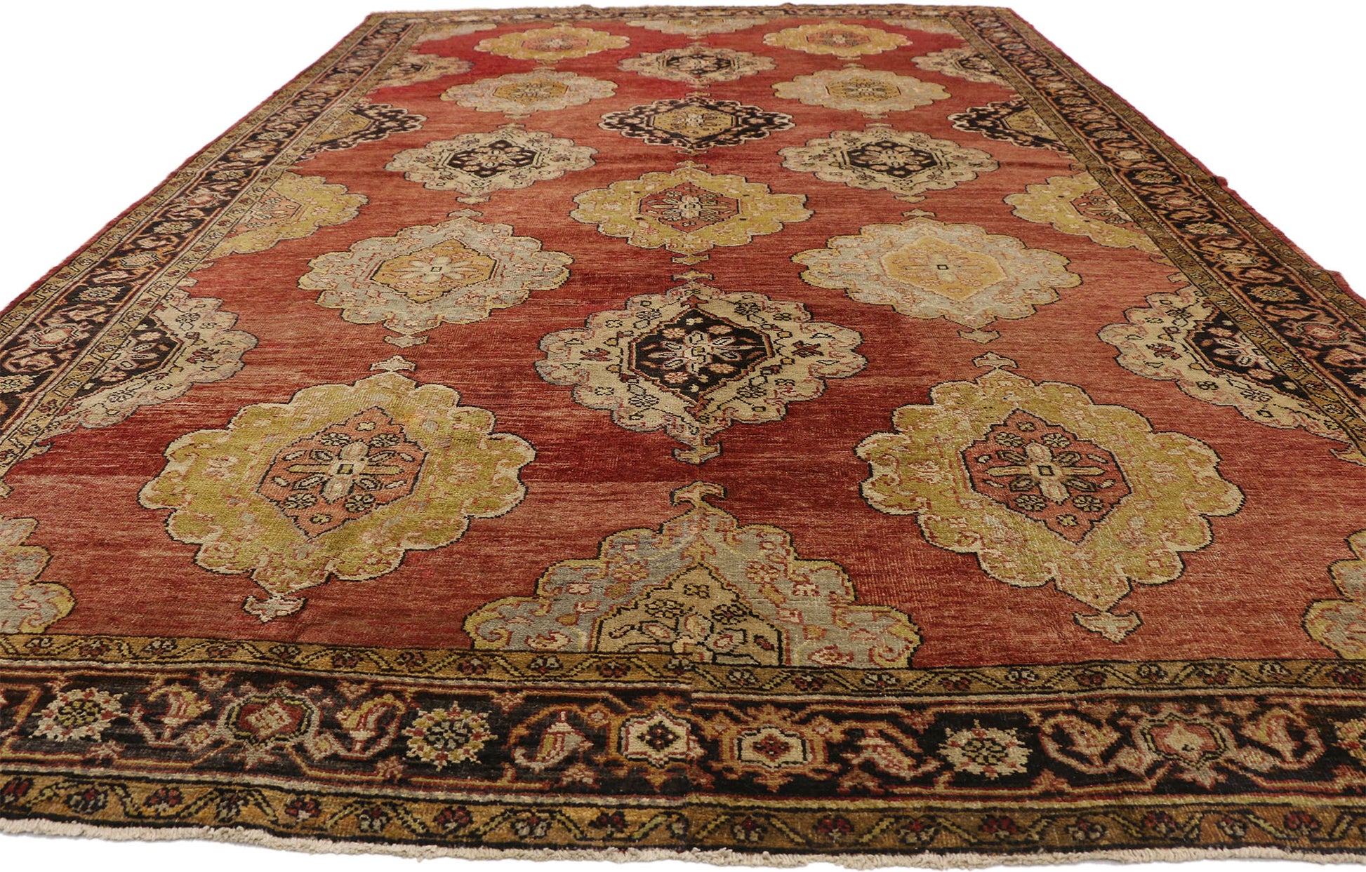 8 x 14 Vintage Turkish Oushak Rug 51294