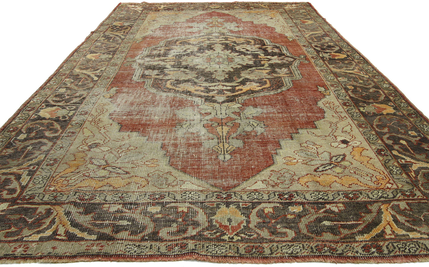 6 x 10 Vintage Turkish Oushak Rug 51296