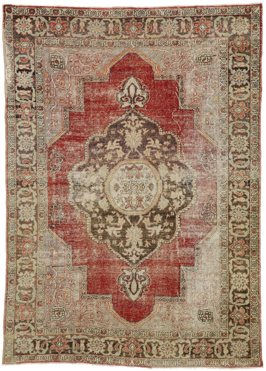 7 x 10 Vintage Turkish Oushak Rug 51297