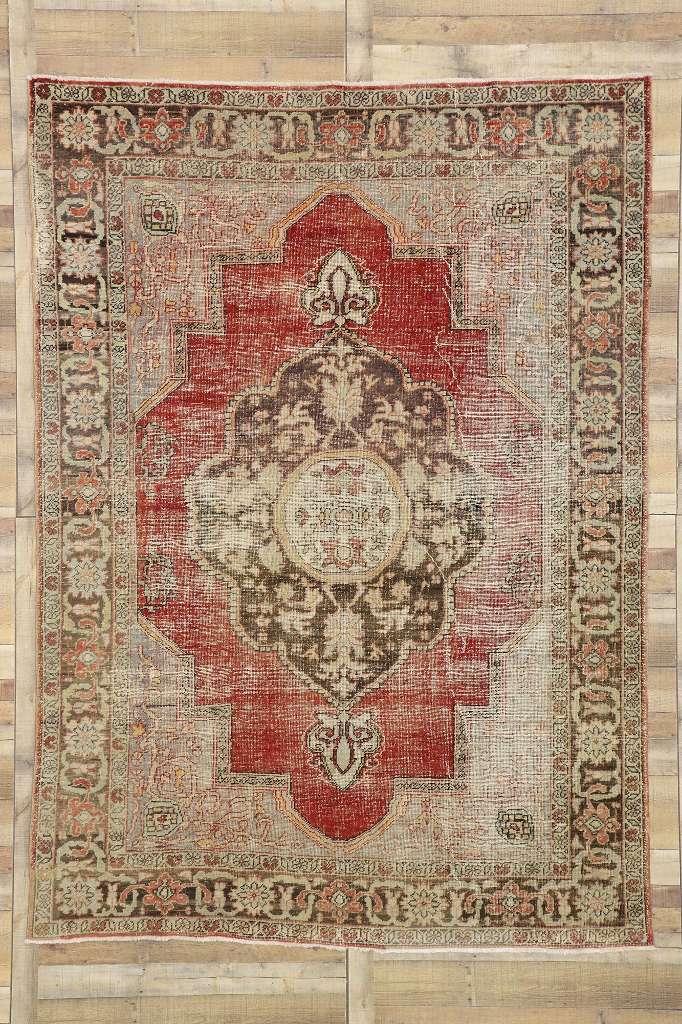 7 x 10 Vintage Turkish Oushak Rug 51297