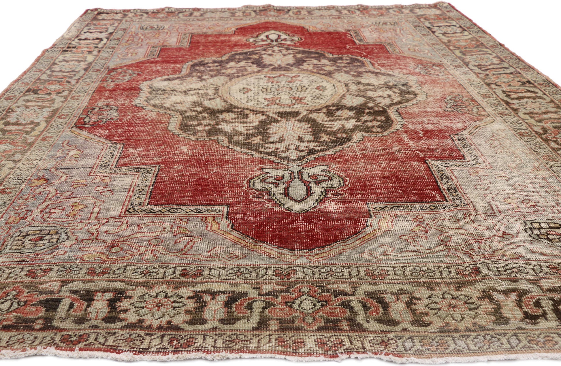 7 x 10 Vintage Turkish Oushak Rug 51297