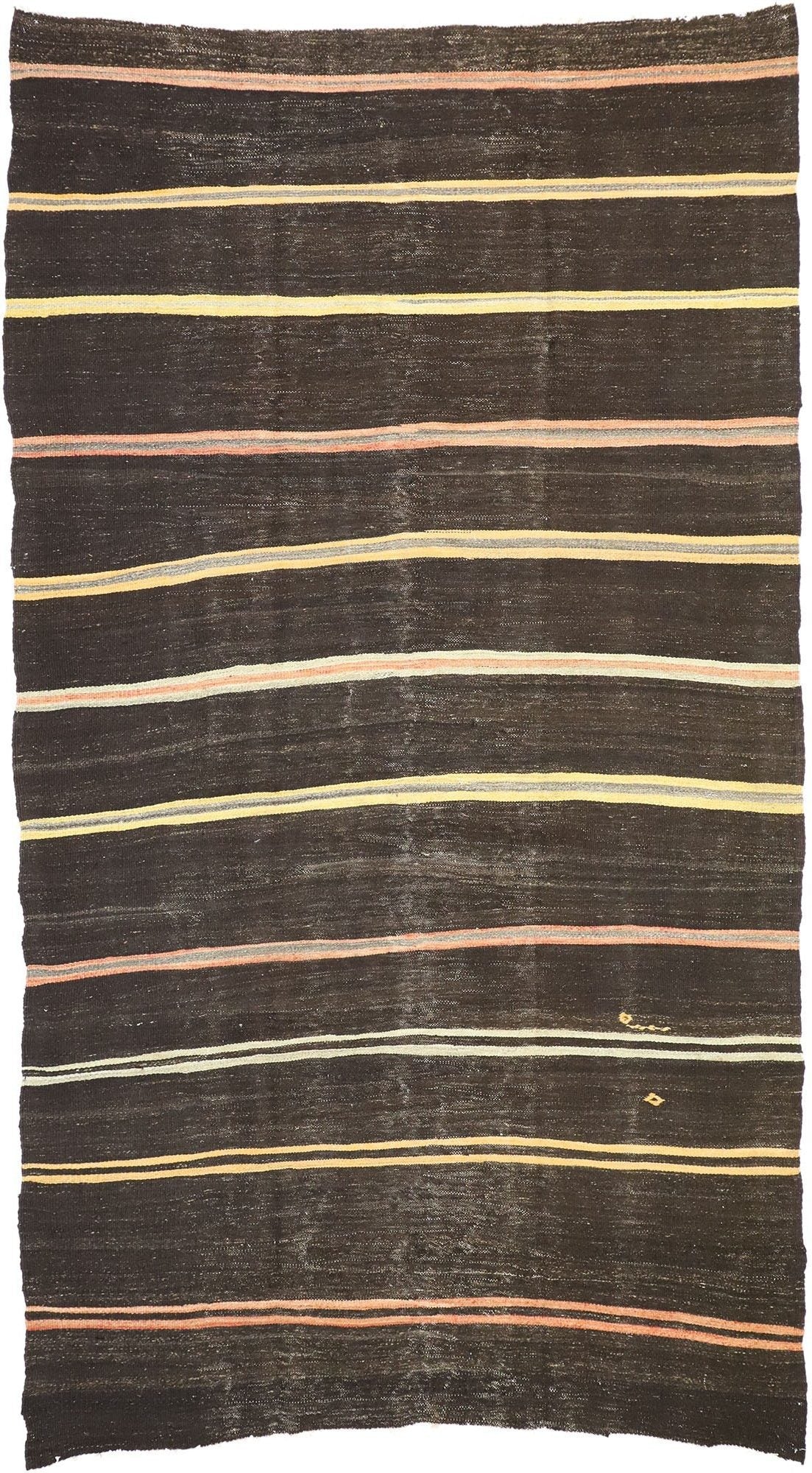 6 x 11 Vintage Striped Turkish Kilim Rug 51303